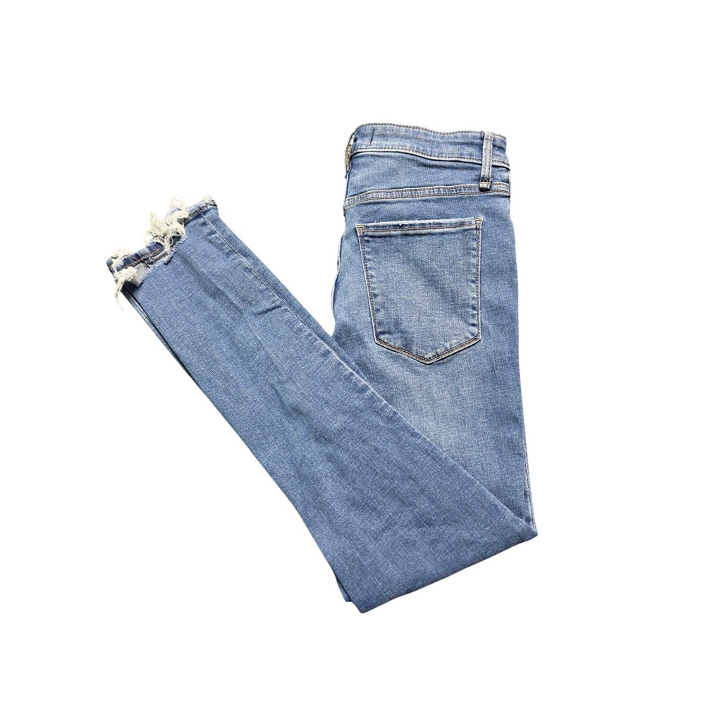 Abercrombie & Fitch Super Skinny Ankle High Rise Distressed Jeans Blue 26/2S